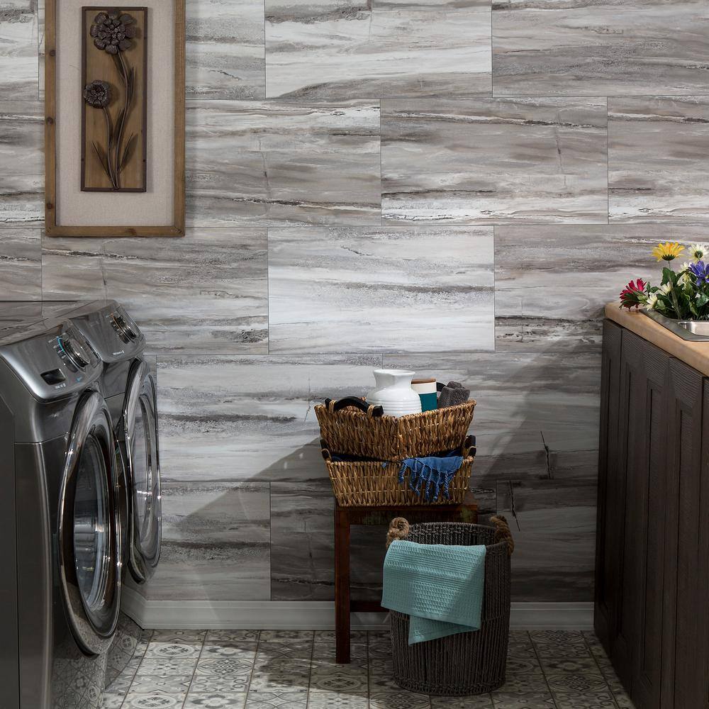 25.6 in. L x 14.8 in. W Louvre Granite No Grout Vinyl Wall Tile (21 sq. ft./case) - Hercitys