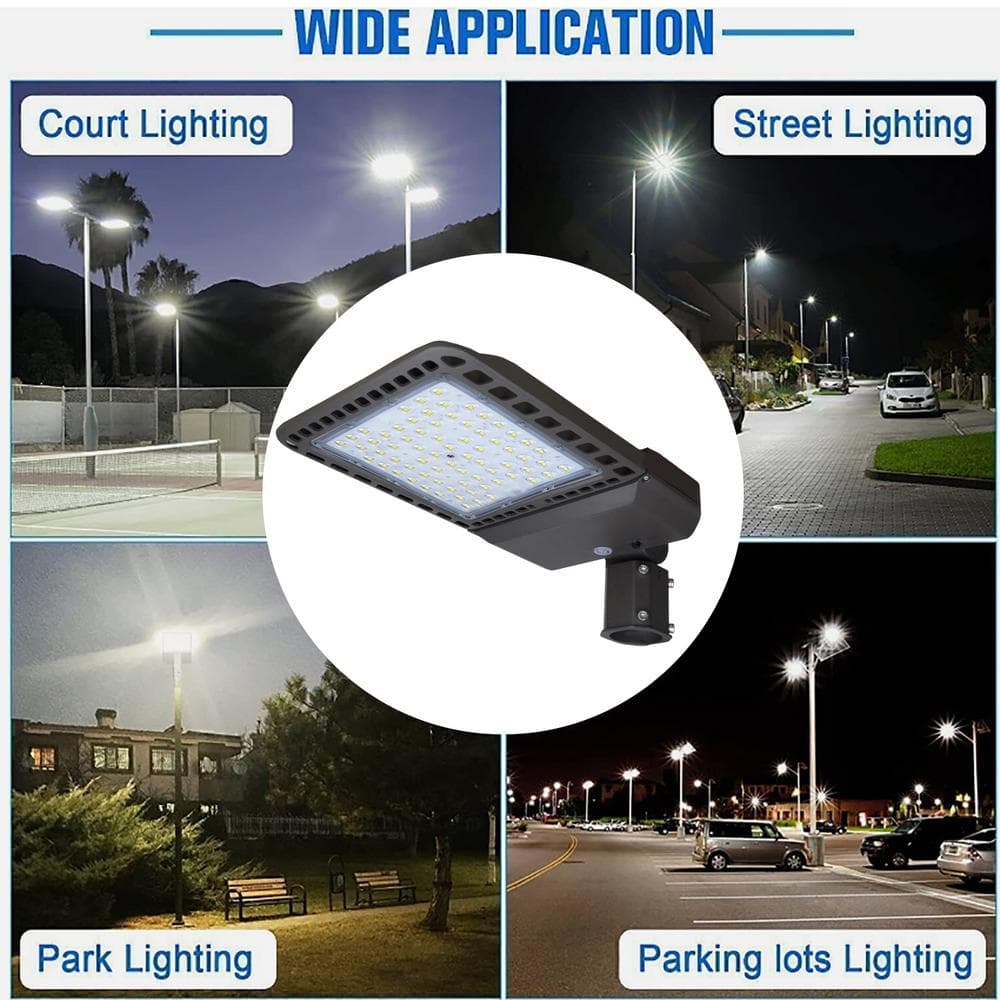 1500-Watt Equivalent Integrated 39000 Lumens 150° Bronze Dusk to Dawn LED Flood Light IP65 Slip Fitter - Hercitys