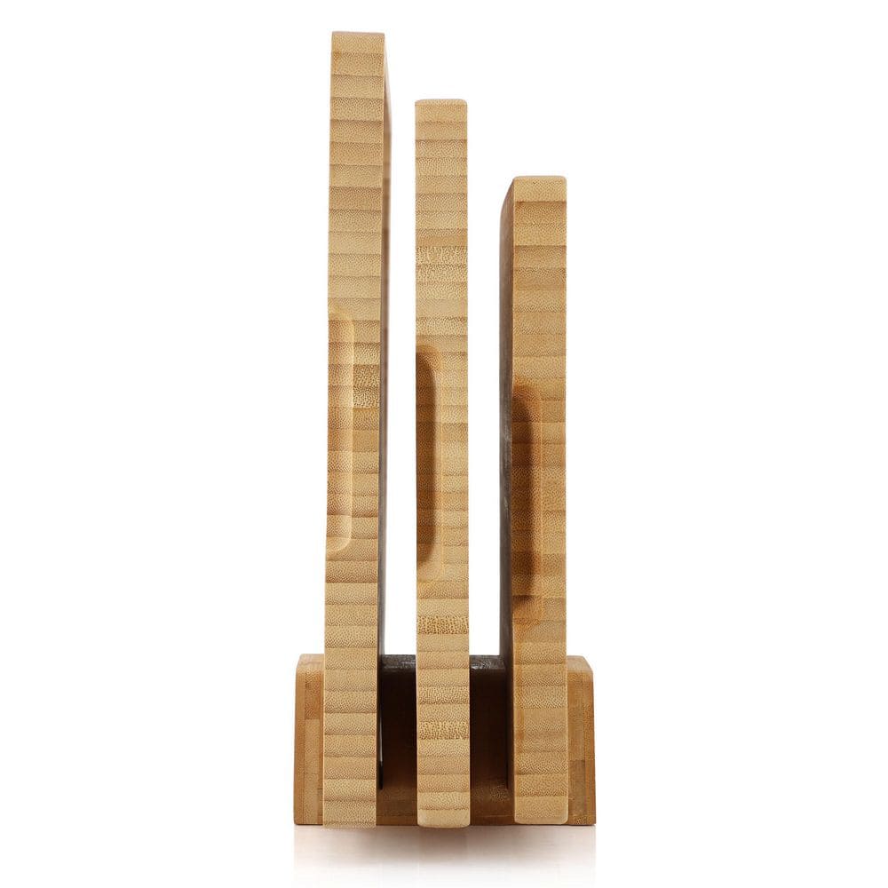 3-Piece Natural Bamboo Cutting Board Set with Base - Hercitys