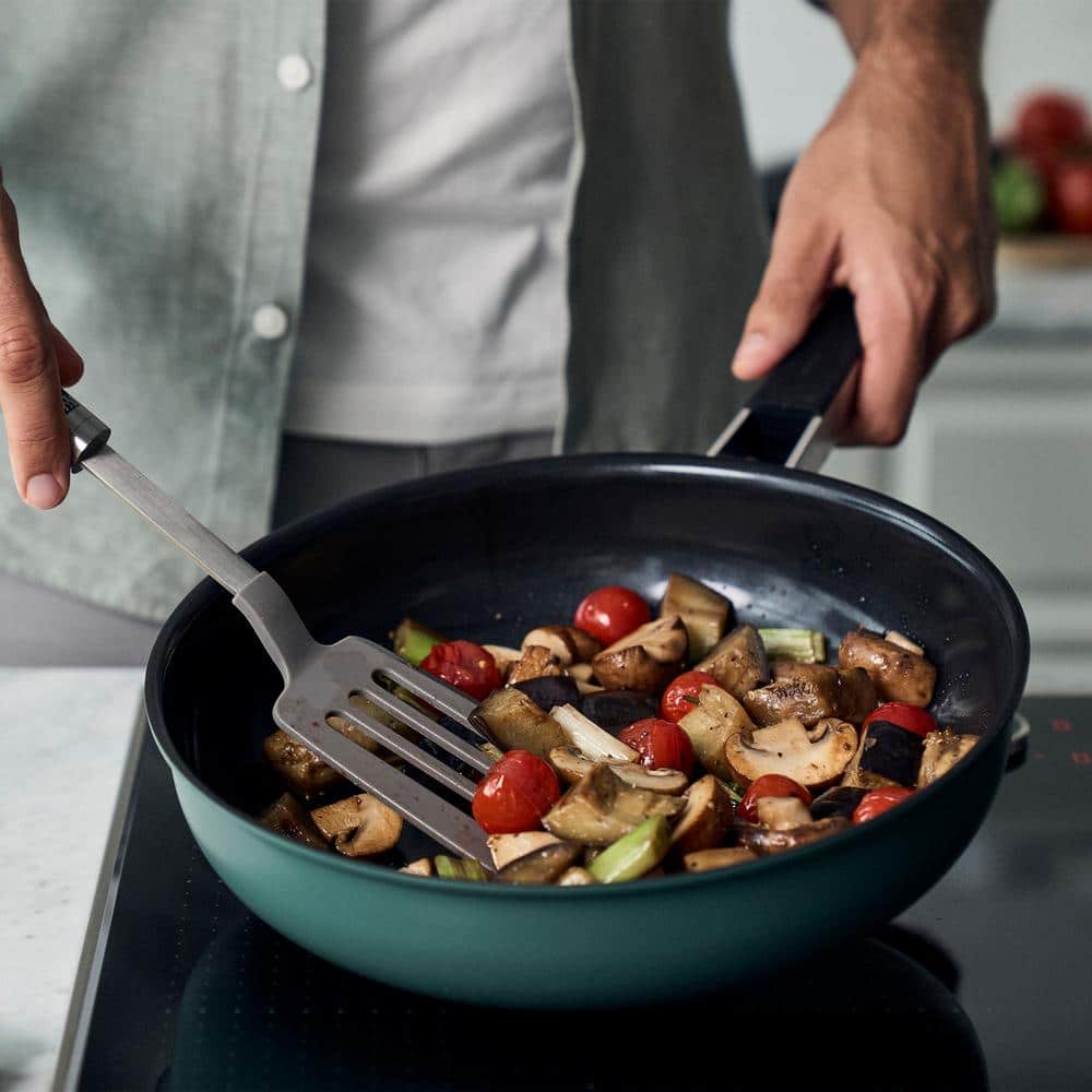 11 in. Green Stainless-Steel Ceramic Coated Nonstick Frying Pan - Hercitys