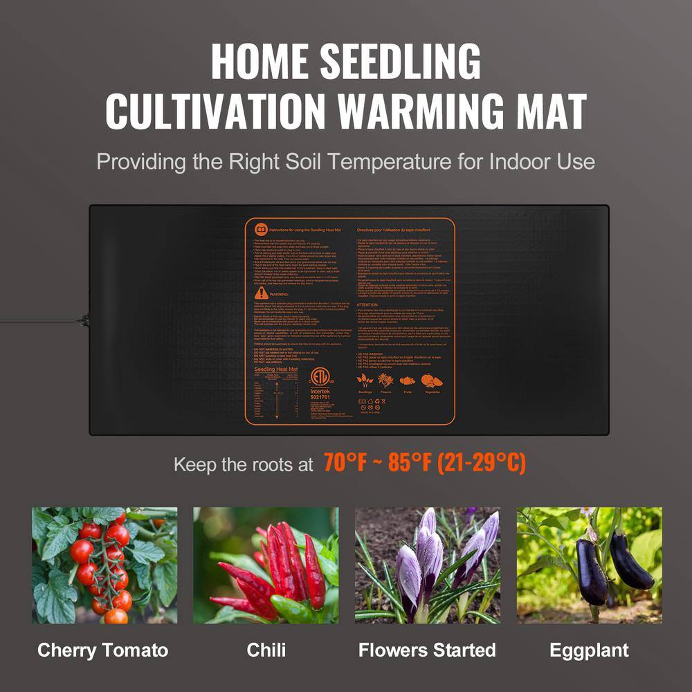 48 in. x 20.75 in. Seedling Heat Mat w/ Digital Thermostat Combo Set, Waterproof Heating Pad for Germination - Hercitys