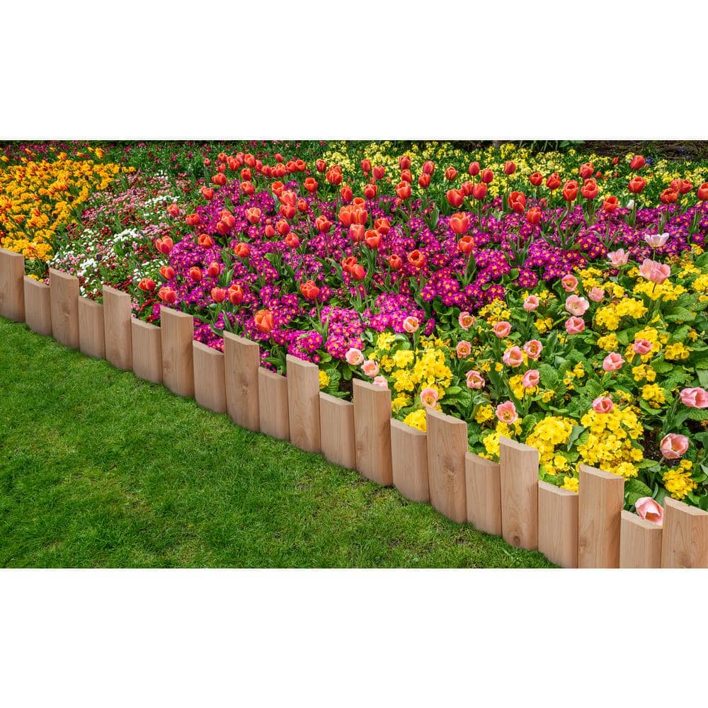 18 in. W x 7 in. H x 1 in. D Cedar Wood Landscape Edging (12-Pack) - Hercitys