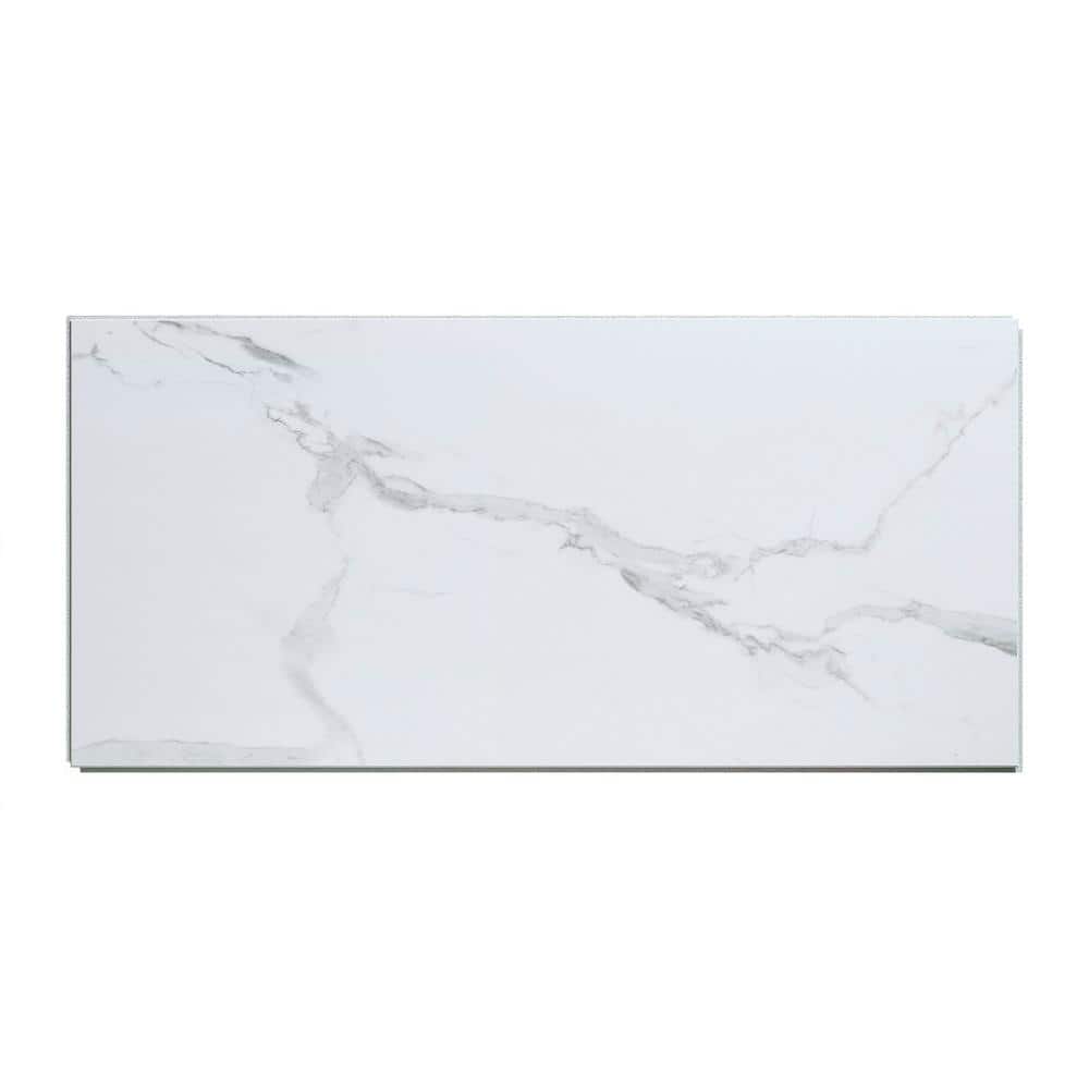 23.23 in. L x 11.1 in. W Carrara Marble No Grout Vinyl Wall Tile (17.9 sq. ft./case) - Hercitys