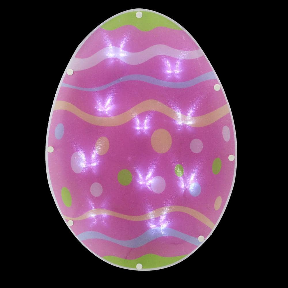 14 in. Battery Operated LED Lighted Easter Egg Window Silhouette - Hercitys