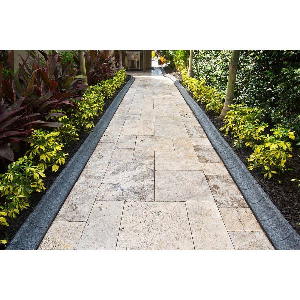 4 ft. Grey Rubber Curb Landscape Edging (4-Pack) - Hercitys