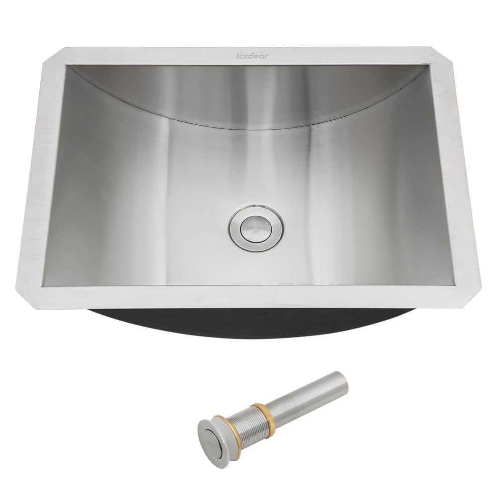 16-Gauge Stainless Steel 18 in. Undermount Bar Sink with Pop Up Drain in Brushed Nickel - Hercitys