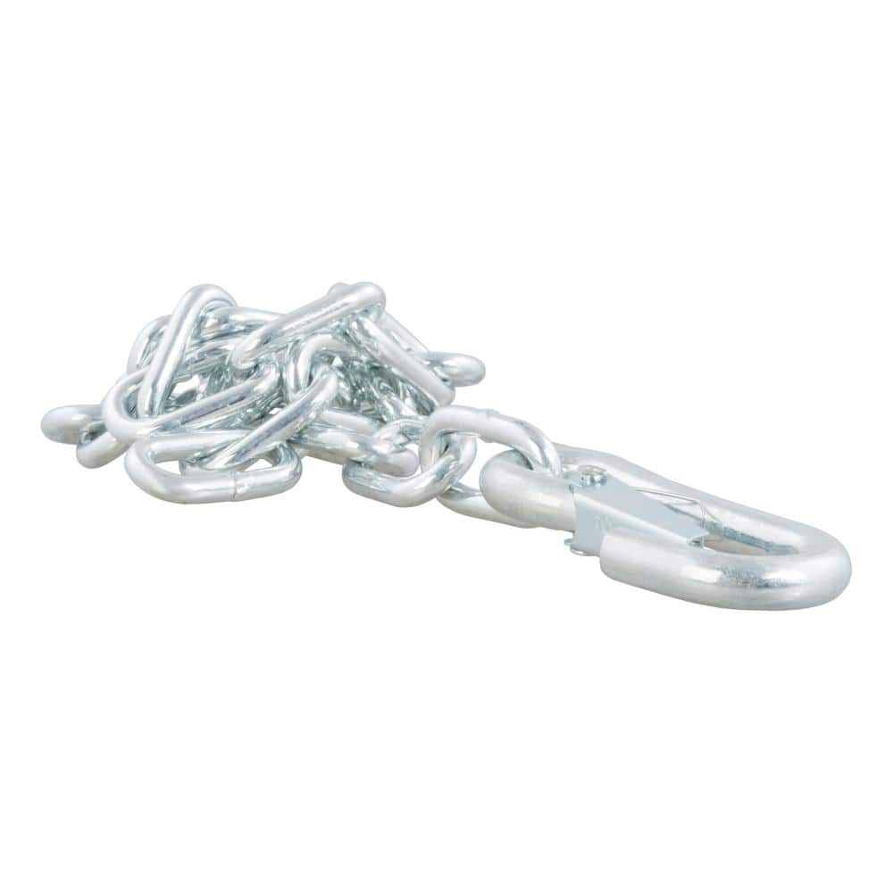 27″ Safety Chain with 1 Snap Hook (5,000 lbs., Clear Zinc) - Hercitys