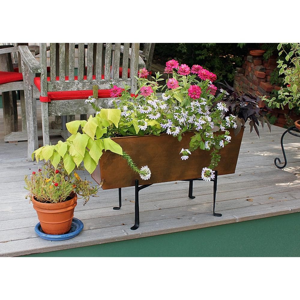 23.25 in. W Copper Plated Medium Galvanized Steel Flower Box Planter - Hercitys