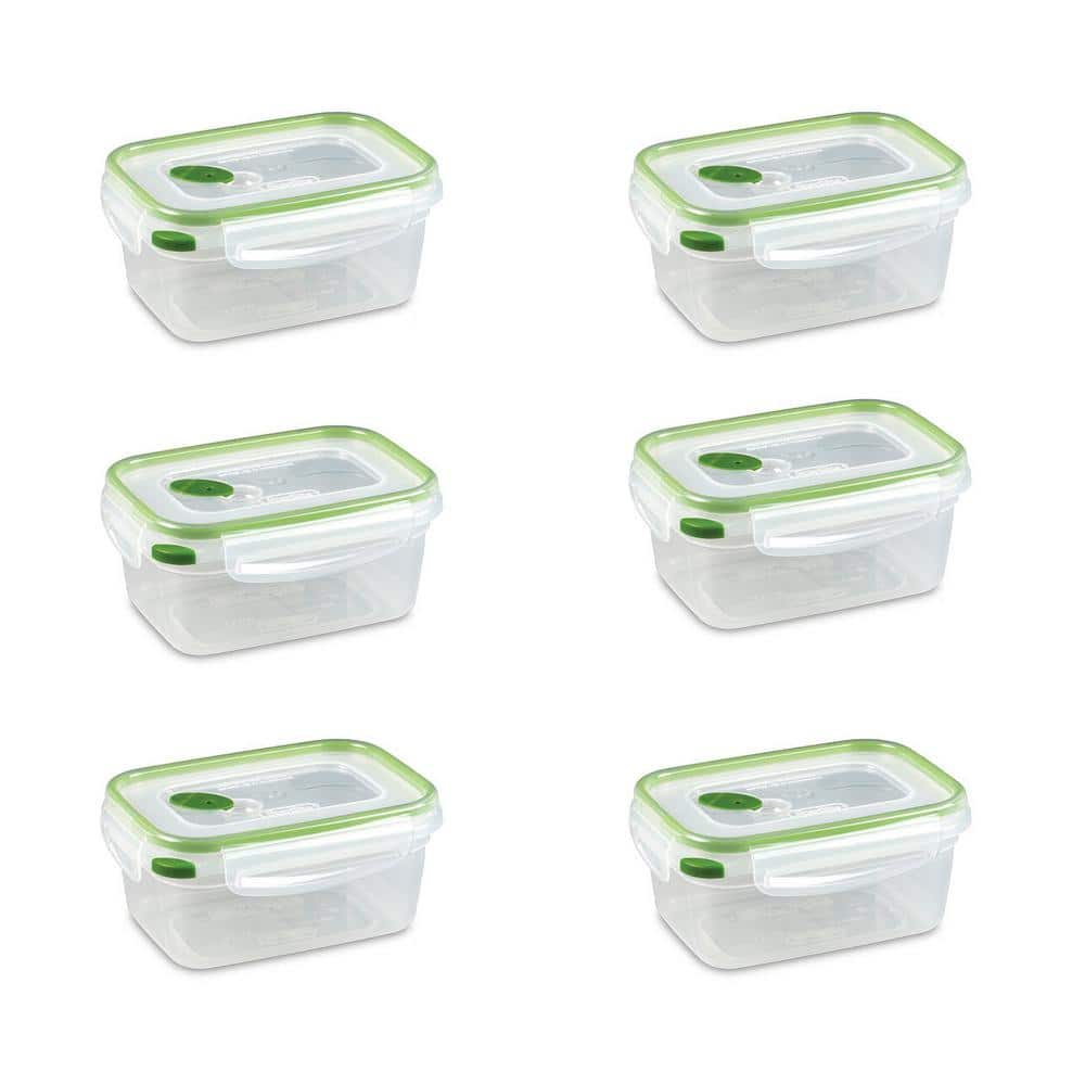 4.5 Cup Rectangle Ultra-Seal Food Storage Container, Green (6 Pack) - Hercitys