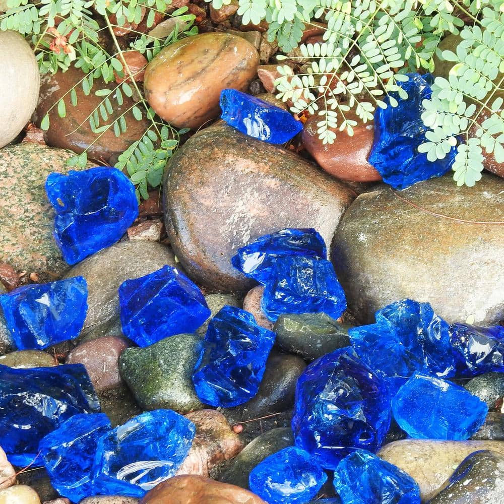 0.36 cu. ft. 2 in. to 4 in. Turquoise Blue Landscape Recycled Glass 20 lbs. Bag - Hercitys