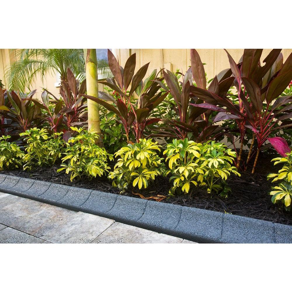 4 ft. Grey Rubber Curb Landscape Edging (4-Pack) - Hercitys