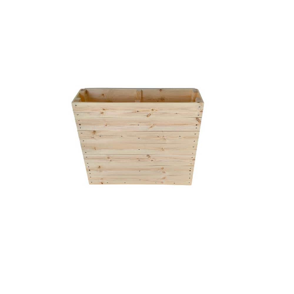 32 in. x 28 in. x 8 in. Solid Wood Mobile Planter Barrier in Unfinished Wood Color - Hercitys