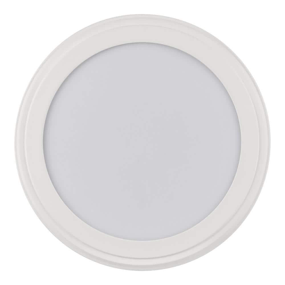 15 in. Matte White 5-CCT LED Round Flush Mount, Low Profile Ceiling Light (2-Pack) - Hercitys