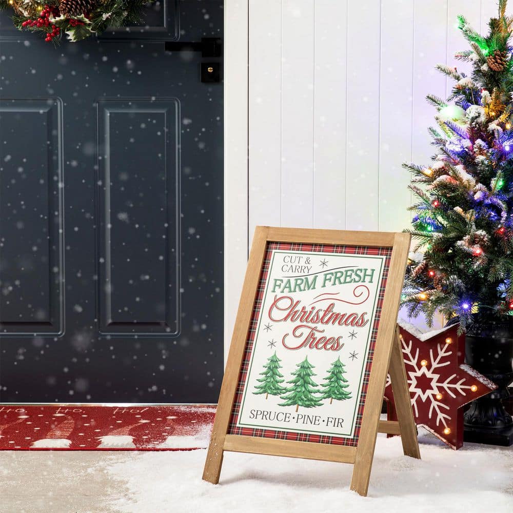 24 in. H Christmas Wooden Porch Sign/Standing Decor - Hercitys