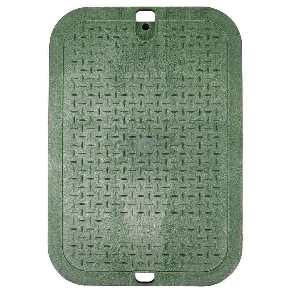 14 in. X 19 in. Rectangular Valve Box and Cover, Black Box, Green ICV Cover - Hercitys