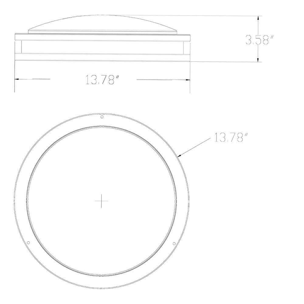 14 in. Round 1-Light Black Integrated LED Flush Mount - Hercitys