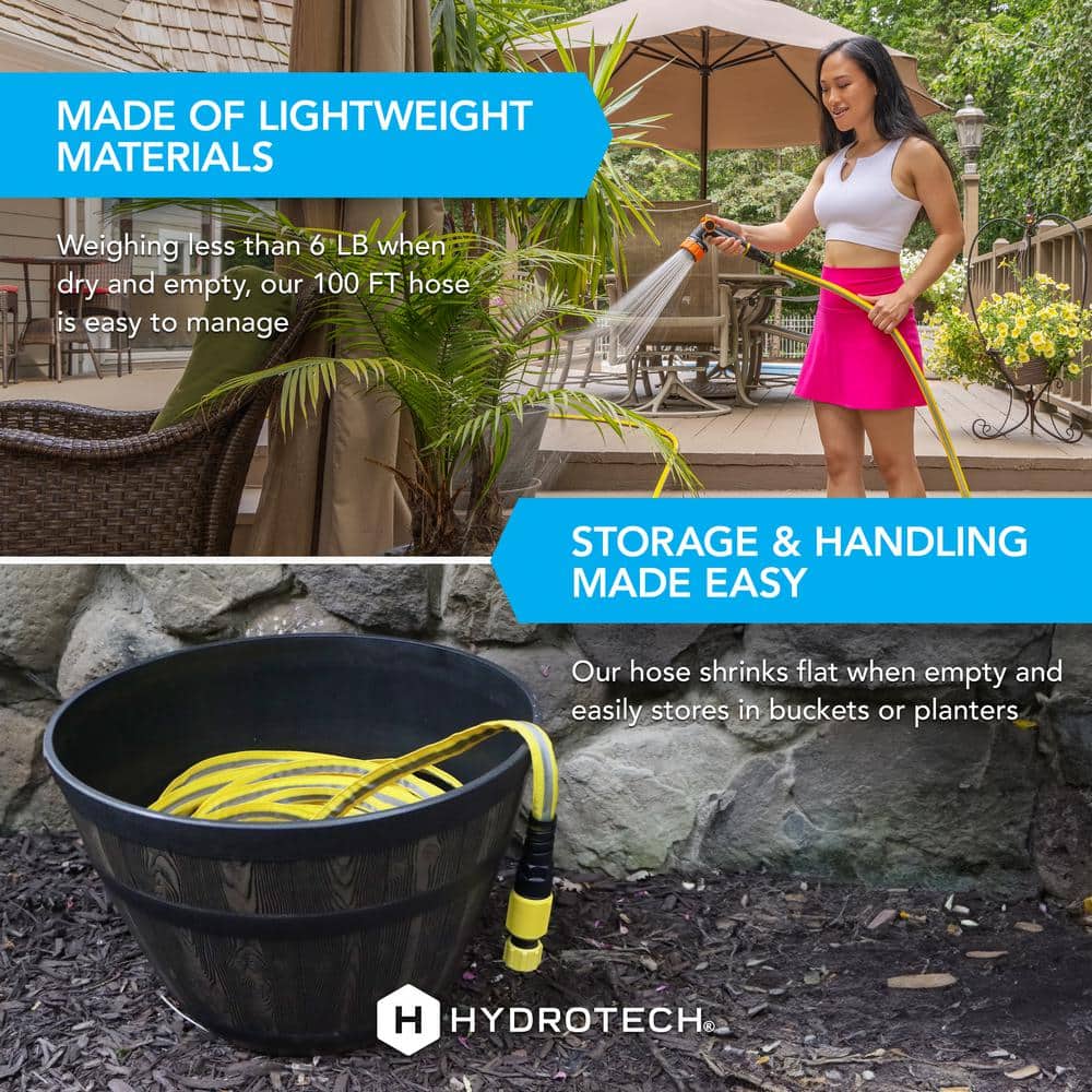 5/8 in. Dia x 100 ft. Flexible Flat Jacket Garden Water Hose - Hercitys