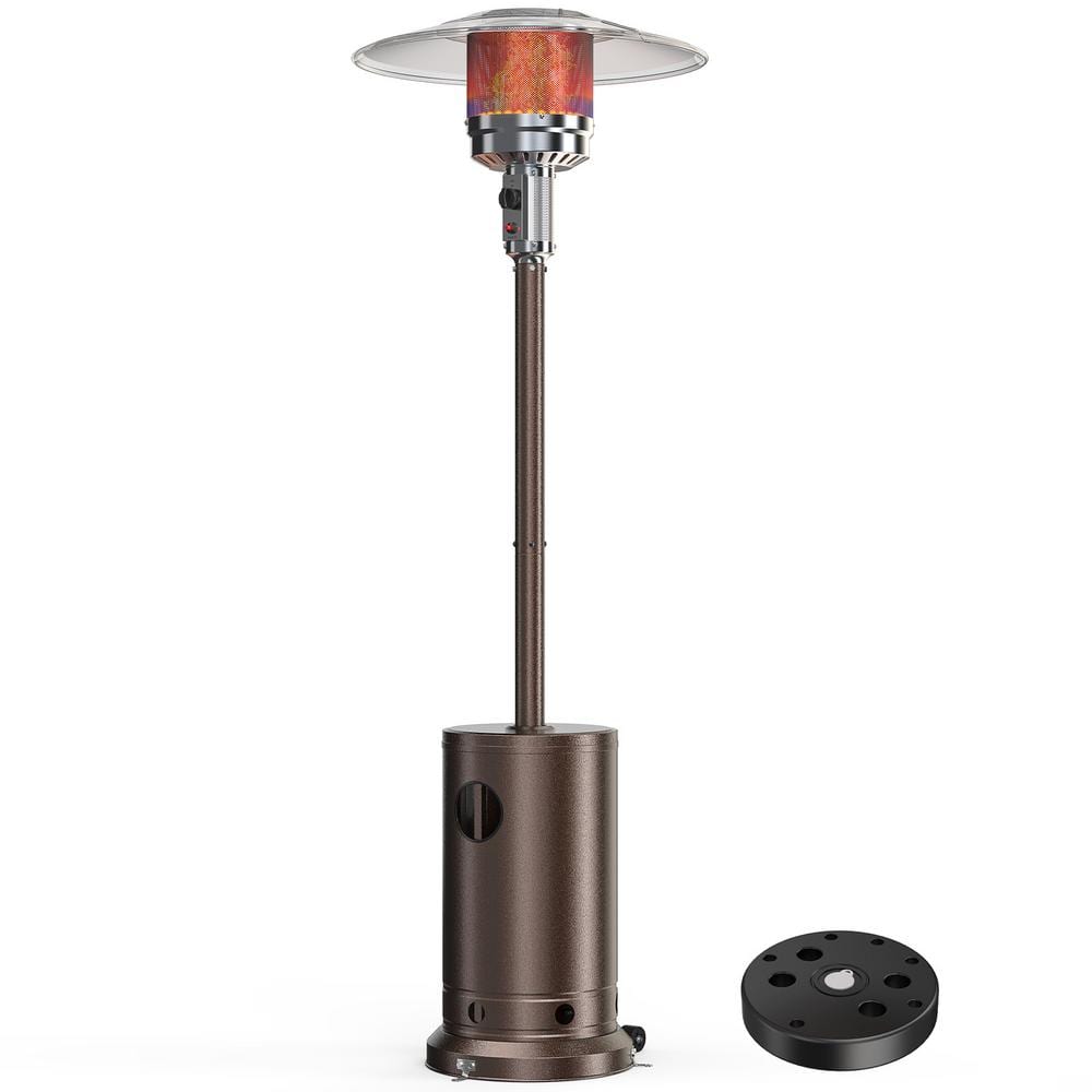 48,000 BTU Propane Patio Heater with Tabletop, Double-Layer Stainless Steel Burner and Safety Protection System - Hercitys