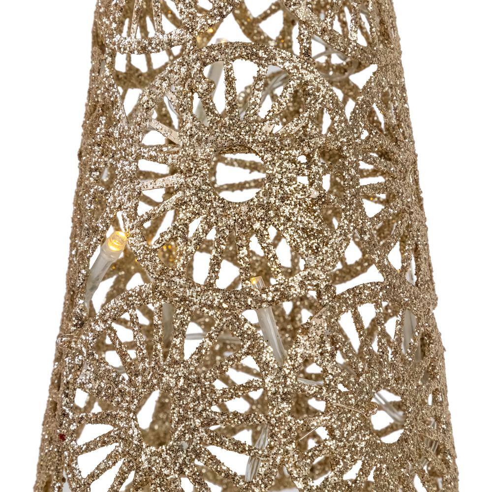 23 .5 in. LED Lighted B/O Gold Wire Sunburst Christmas C1 Tree – White Lights - Hercitys