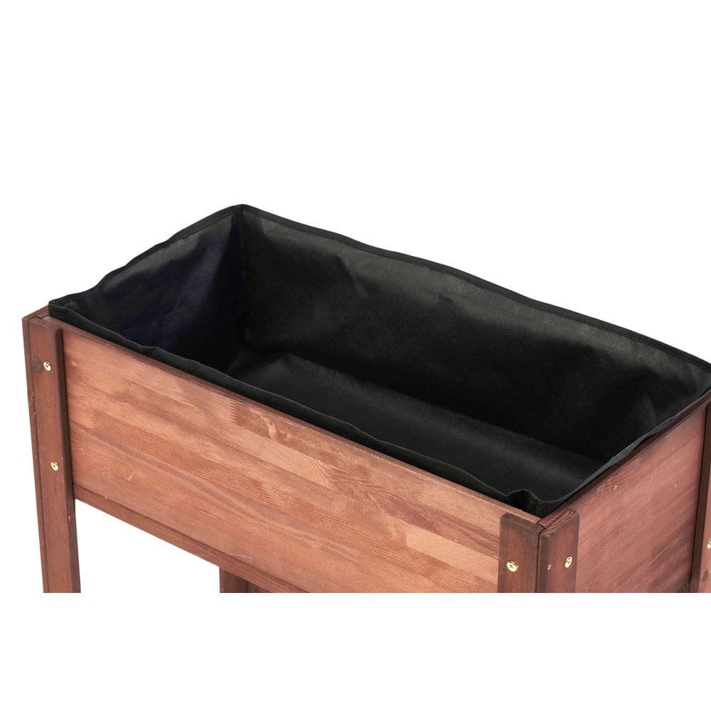 29 in. W x 14 in. D x 8.5 in. H Coffee Solid Wood Raised Garden Bed, Raised Planter Box - Hercitys