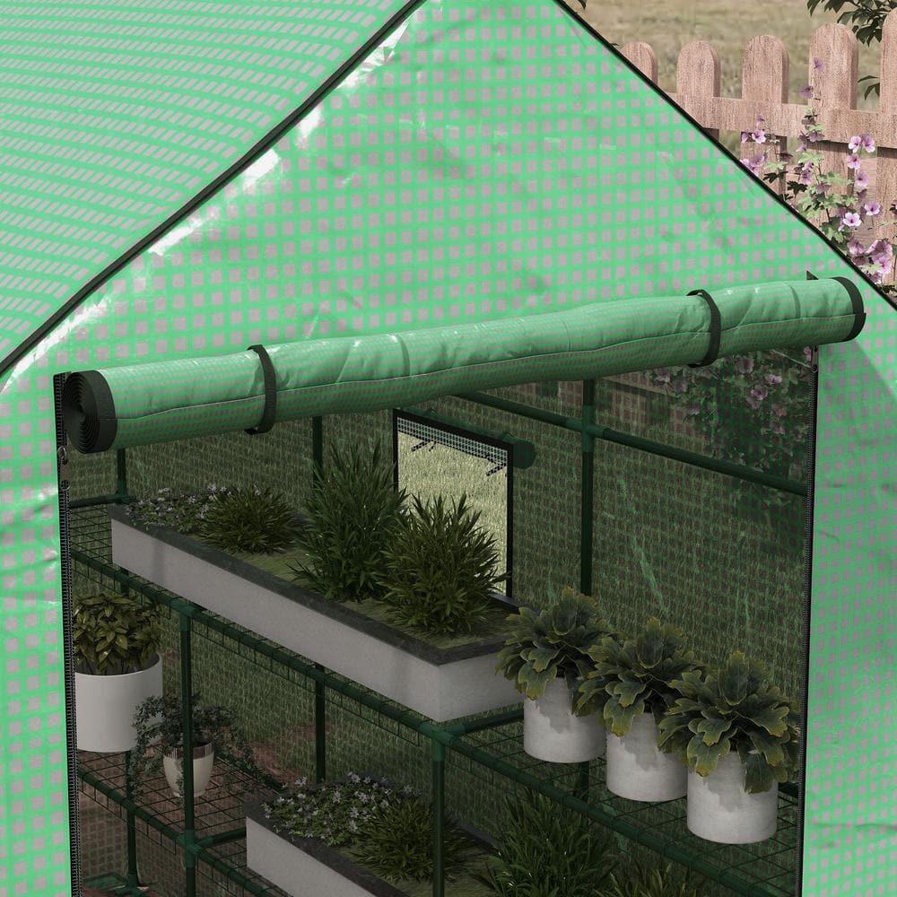 55 in. x 56.25 in. x 74.75 in. Steel, PE Green Greenhouse - Hercitys