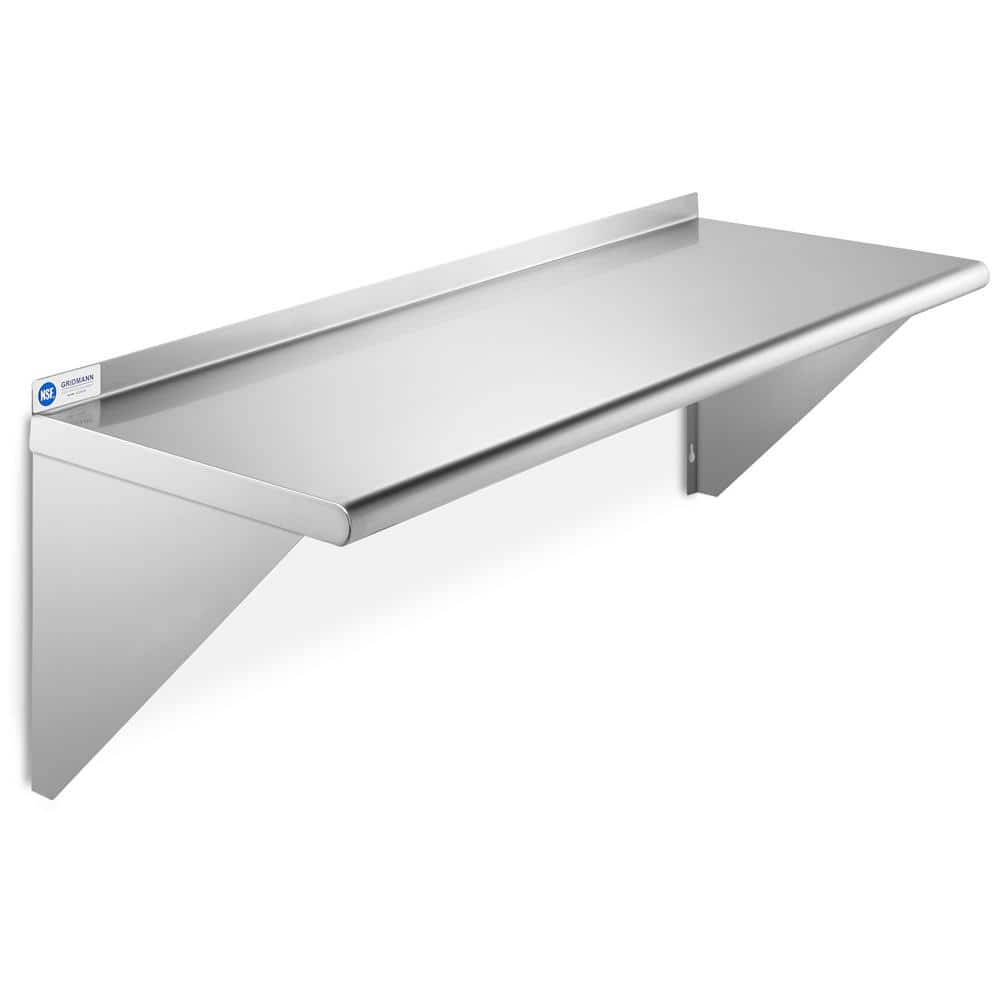 18 in. x 24 in. x 18.5 in. Stainless Steel Wall-Mount Garage Wall Shelf with Brackets - Hercitys