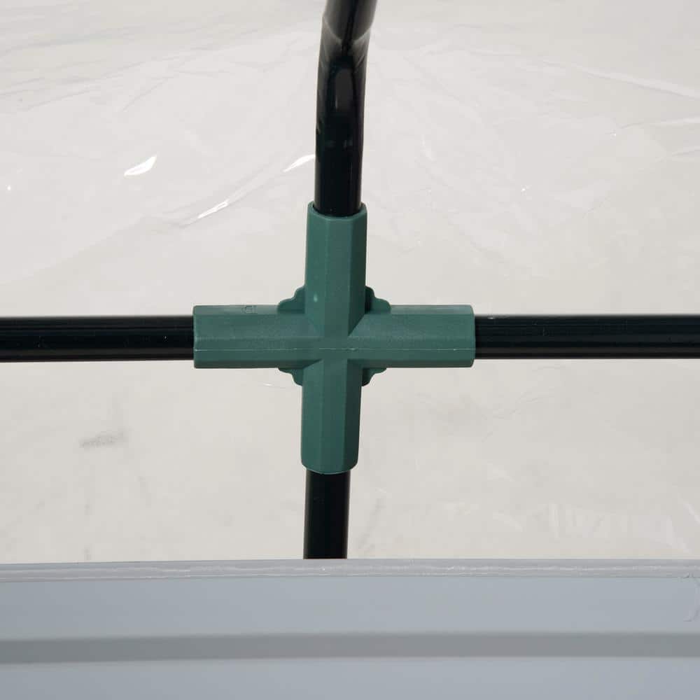 37.5 in. W x 50 in. D x 36.25 in. H Steel Clear with Plastic Cover, Roll Up Window Greenhouse - Hercitys