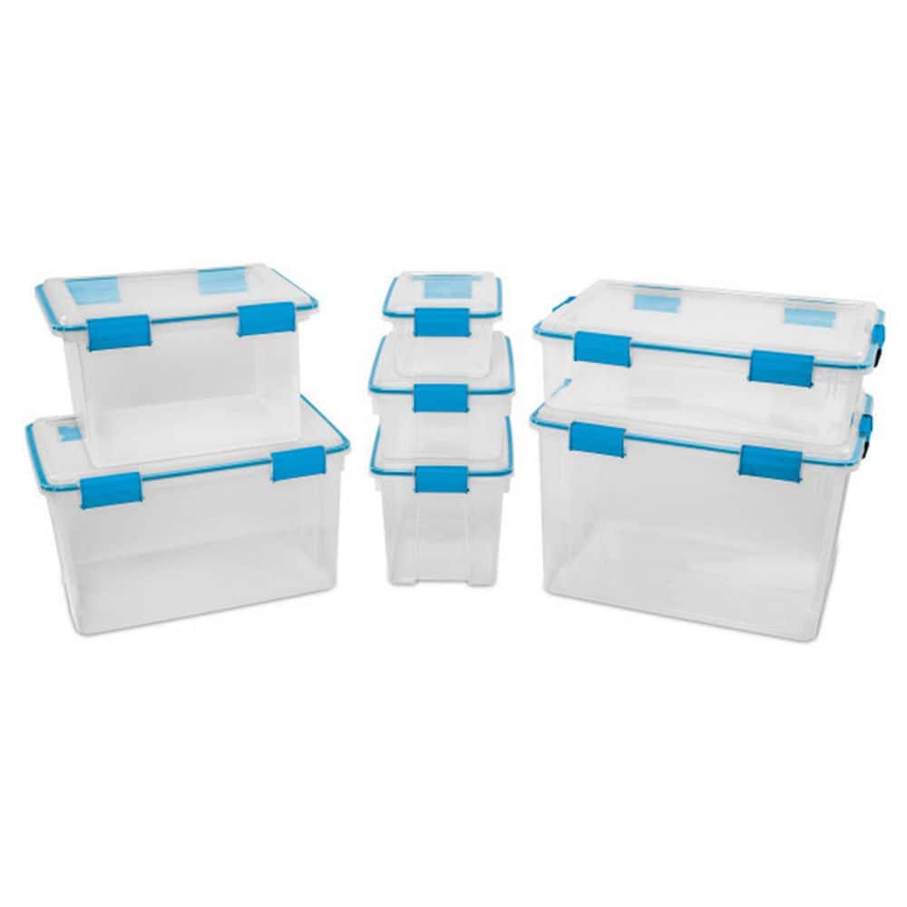 20 Qt. Gasket Box with Clear Base and Lid (6-Pack) - Hercitys