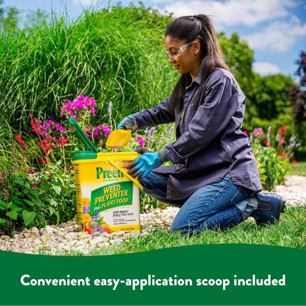16 lbs. Granular Ready-to-Use Garden Weed Preventer Plus Plant Food - Hercitys