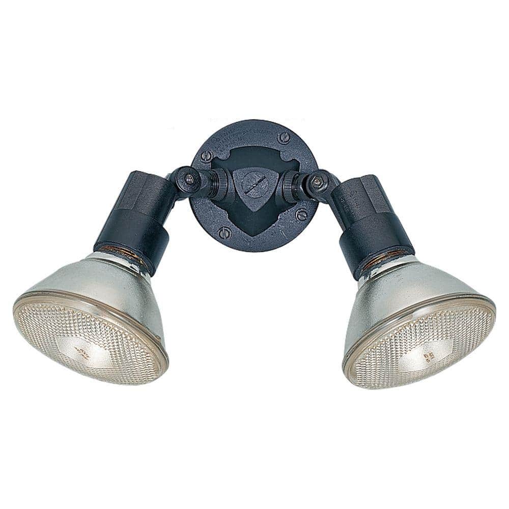 2-Light Outdoor Black Wall Spot Flood Light - Hercitys