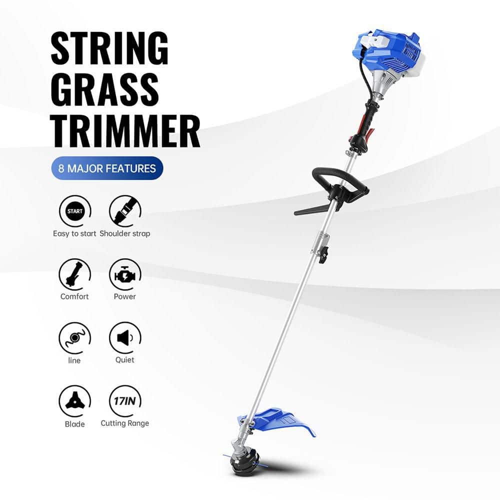 26cc Weed Wacker Gas 3 in. 1 String Trimmer/Edger 17 in. with 10 in. Brush Cutter, Rubber Handle and Shoulder Strap - Hercitys