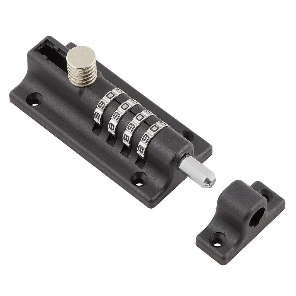 4 in. Black Combination Lock Barrel Bolt - Hercitys