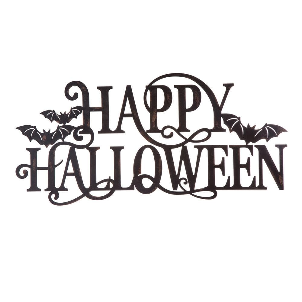 23.94 in. Metal Happy Halloween Wall Sign - Hercitys