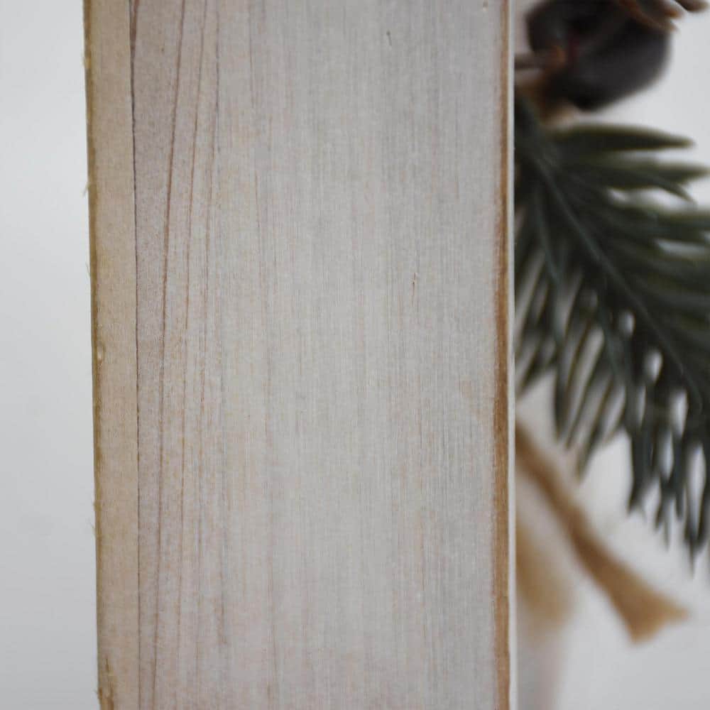 5 .875 in. Farmhouse White Frame Brown Background Wood Joy Christmas Tabletop Sign - Hercitys