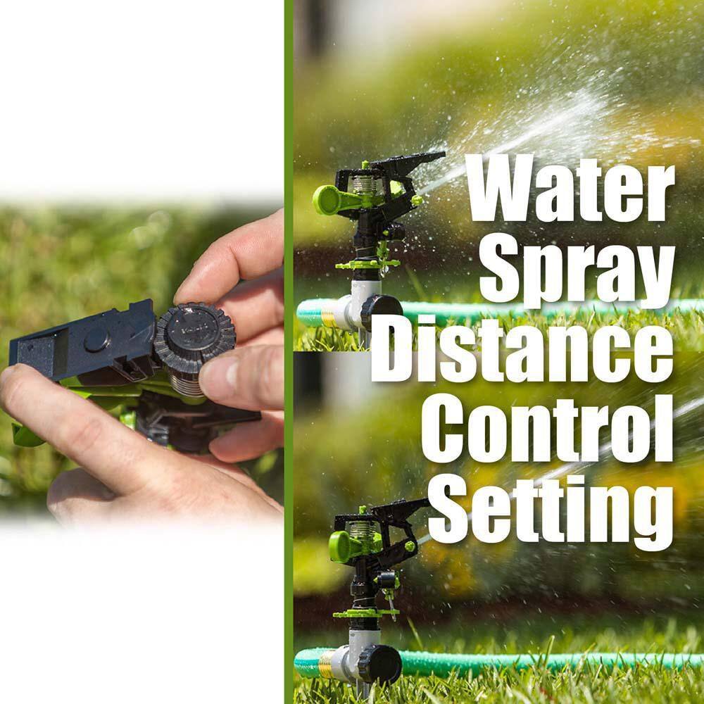 3-Piece Revolving Sprinkler Set with 2 Pulsating Spike Style and one 3-Arm Rotating Sprinkler System - Hercitys