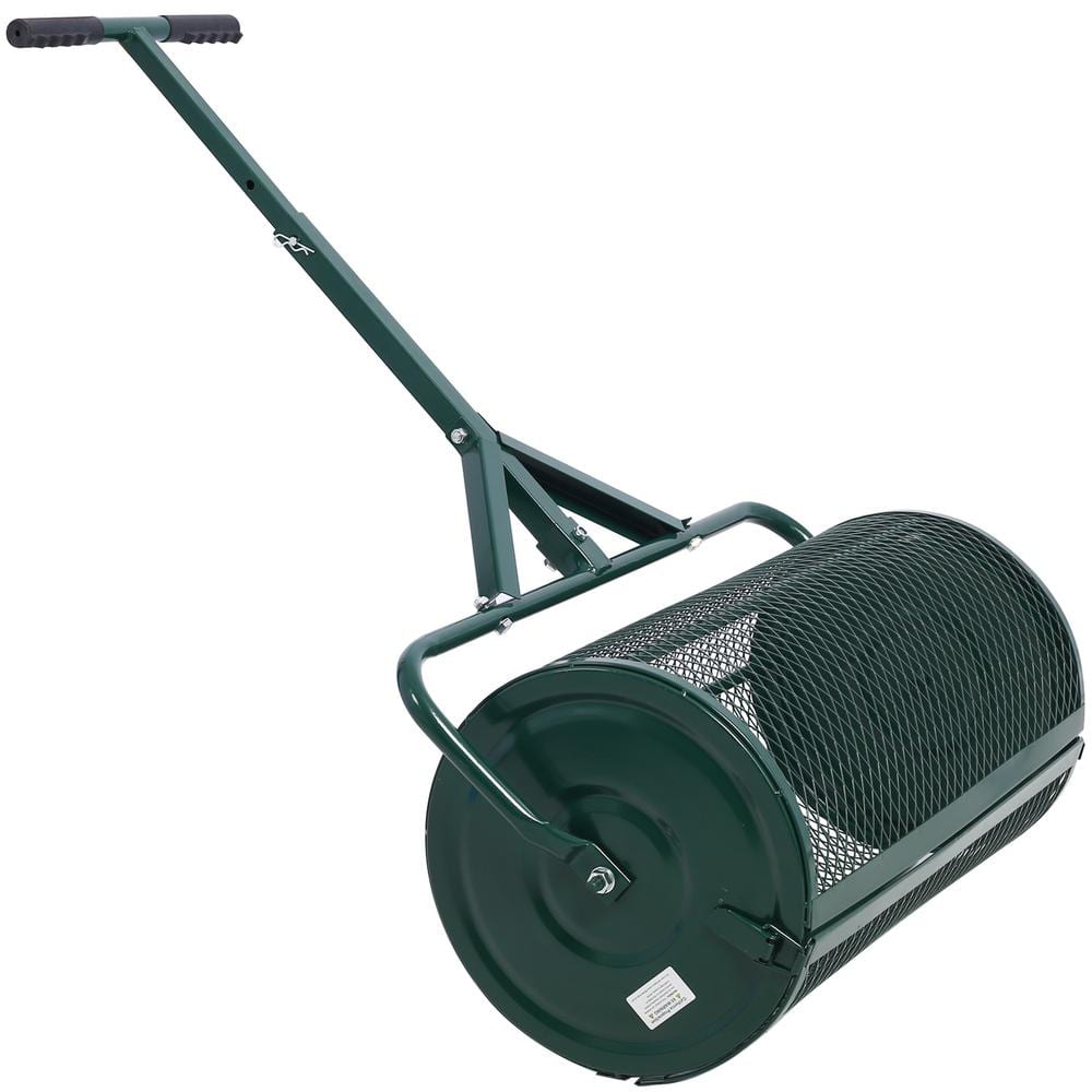 24 in. x 15.7 in. Lawn Garden Spreaders Planting Seeding Manure Roller Spreaders with T Shaped Handle - Hercitys