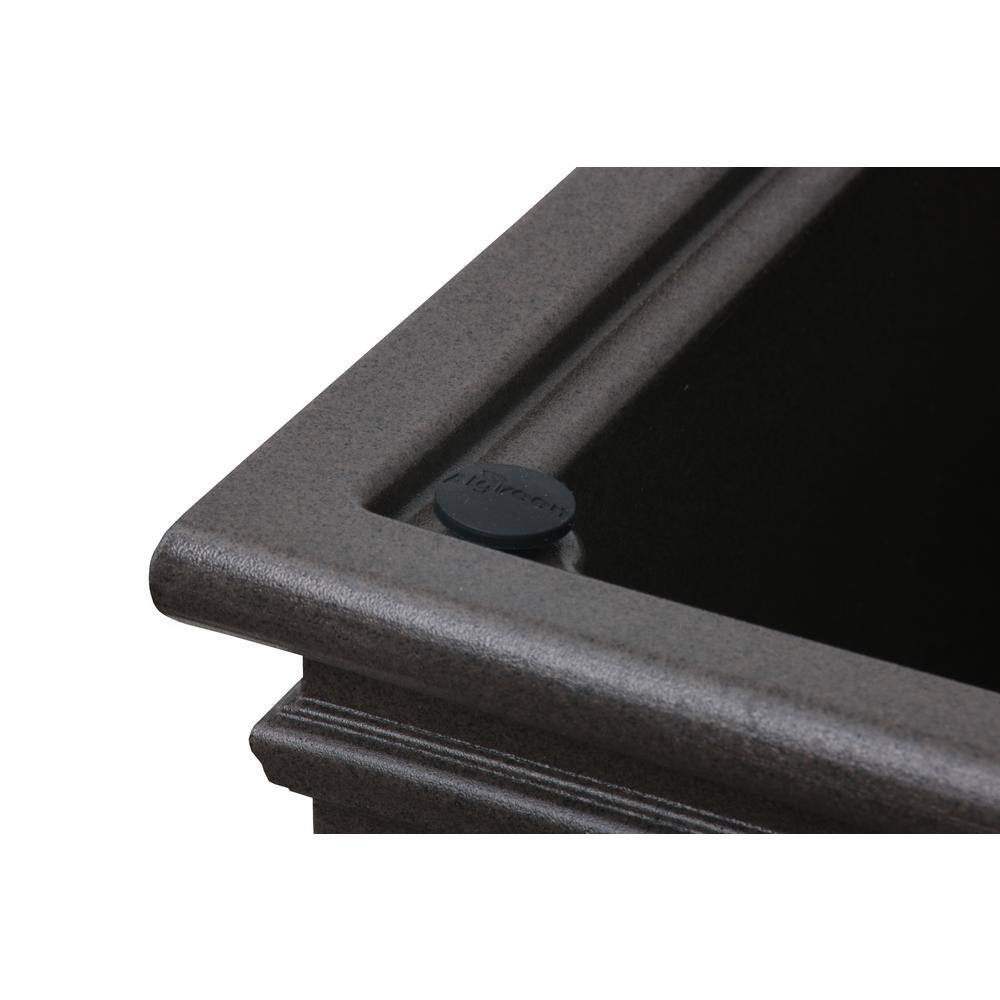 27 in. H x 14 in. W Brownstone Tall Square Taper Covington Polyethylene Plastic Self-Watering Planter - Hercitys