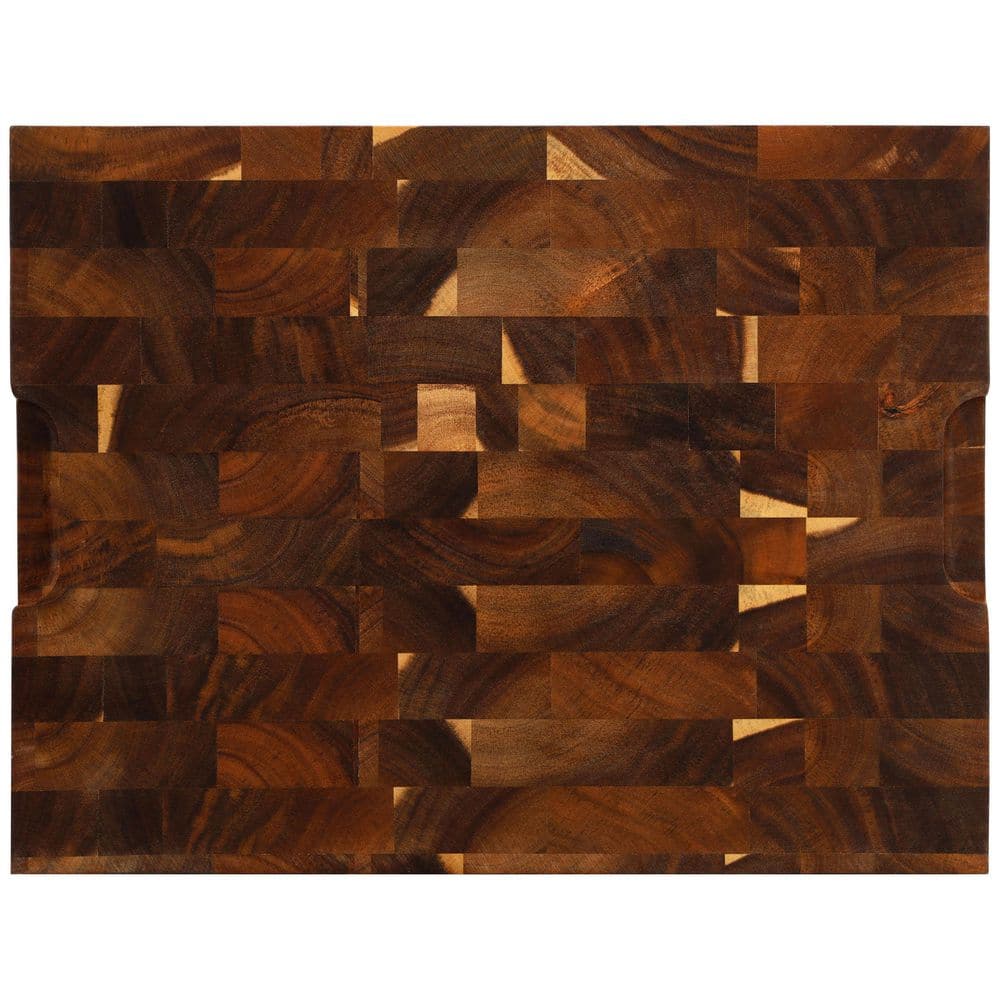17 x 13 Inch Acacia Wood Butcher Block Carving and Cutting Board with Juice Groove - Hercitys
