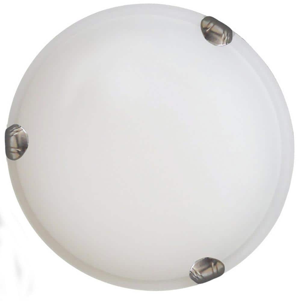 2-Light Satin Steel Flush Mount - Hercitys