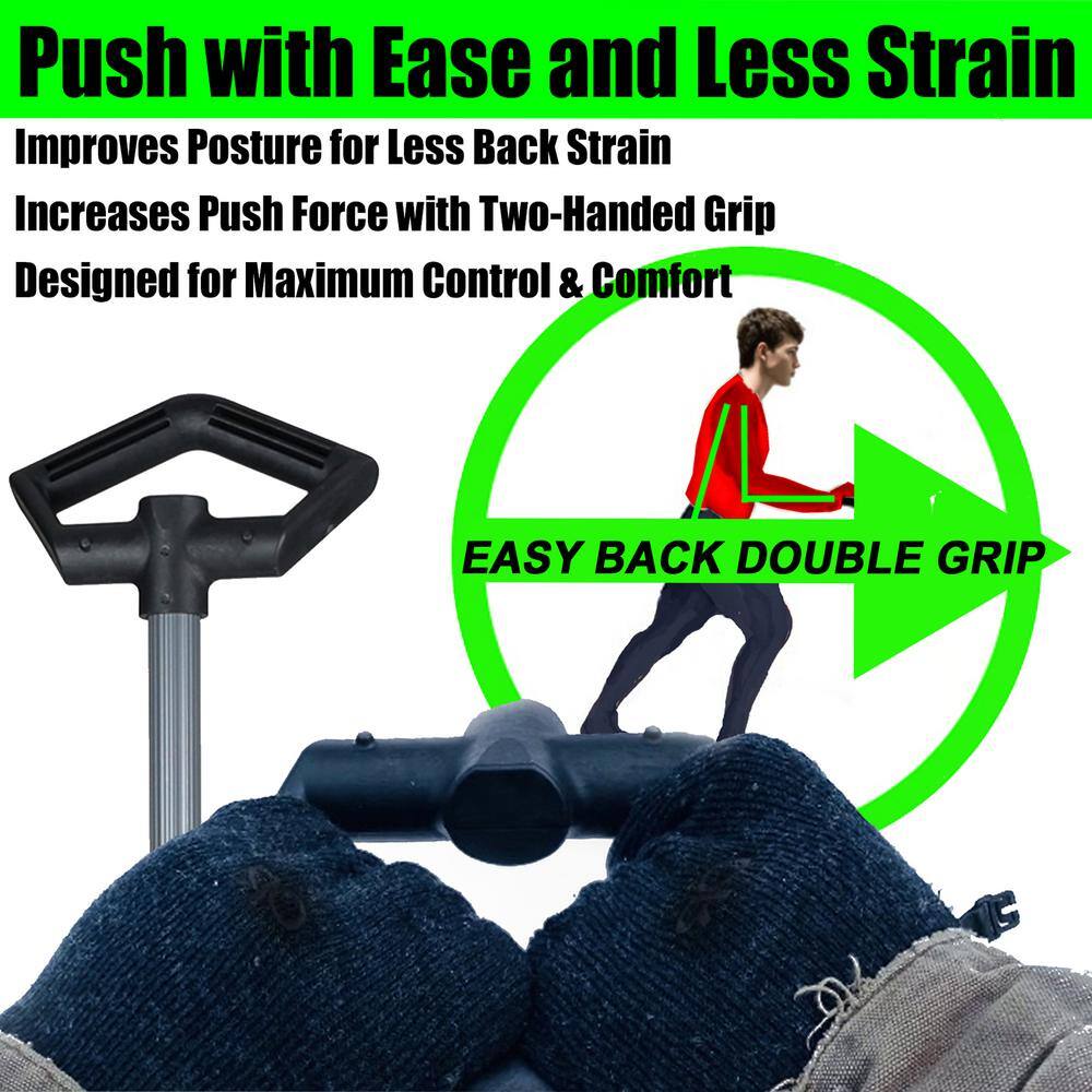21 in. Crack Jumper Curb Scoop, Adjust 38 in. Vinyl-Coated Metal Handle, ABS-Plastic Blade, Ergonomic Grip Snow Shovel - Hercitys