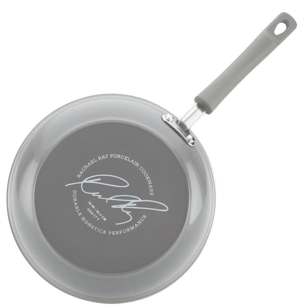 2-Piece Classic Brights Hard Enamel Aluminum Nonstick Skillet Set, 9.25 in. and 11 in., Sea Salt Gray Gradient - Hercitys