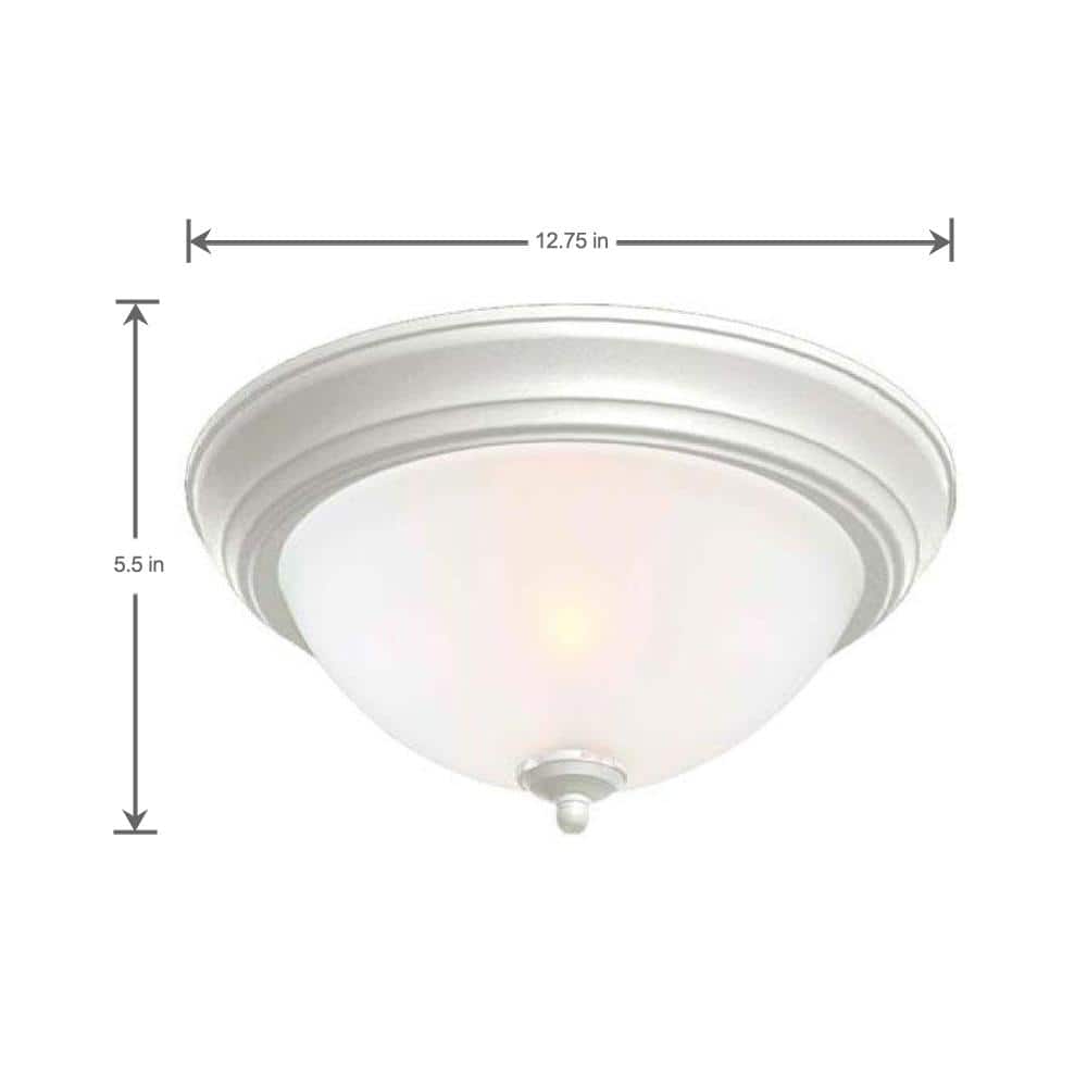 13 in. 2-Light White Flush Mount (8-Pack) - Hercitys
