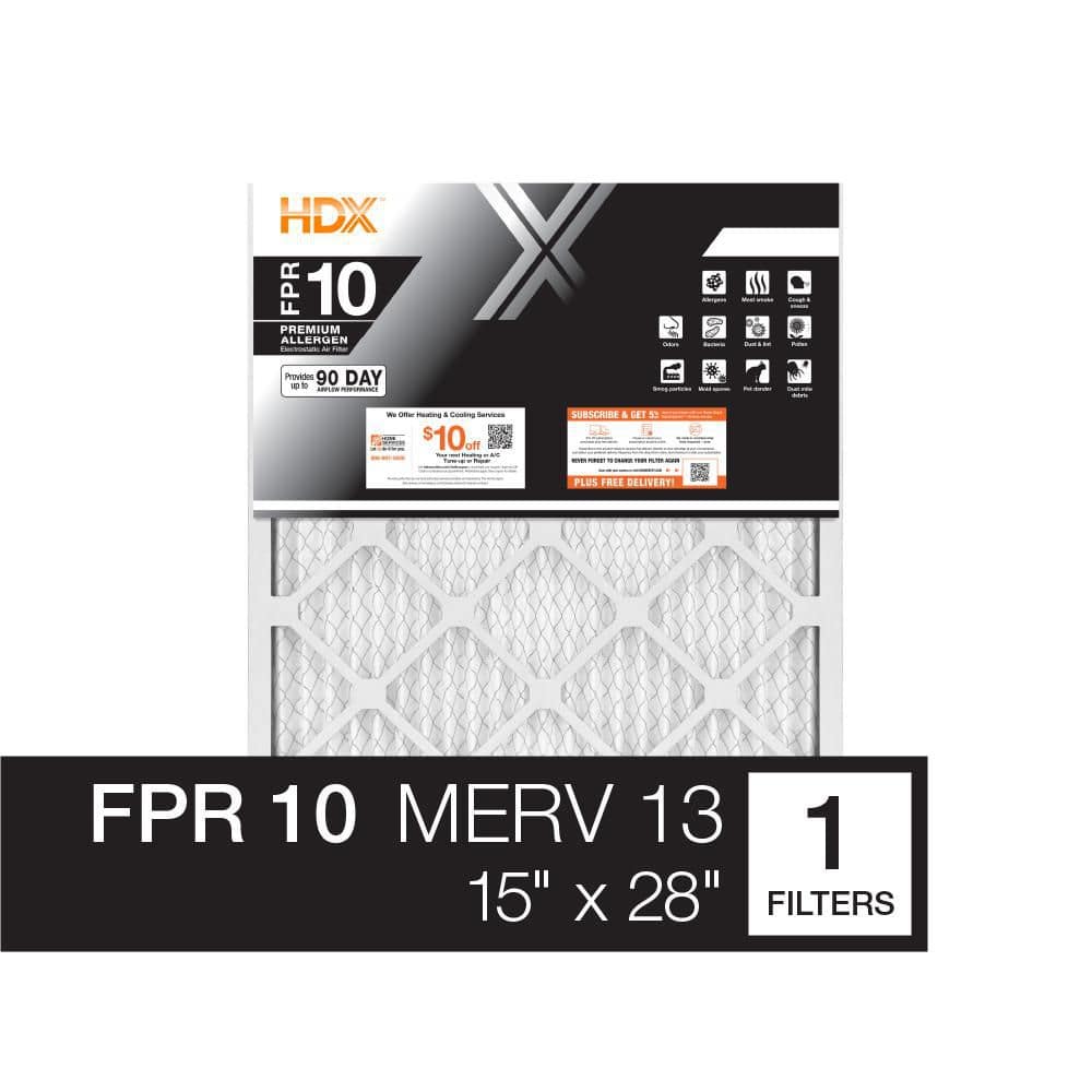 15 in. x 28 in. x 1 in. Premium Pleated Air Filter FPR-10, MERV-13 - Hercitys
