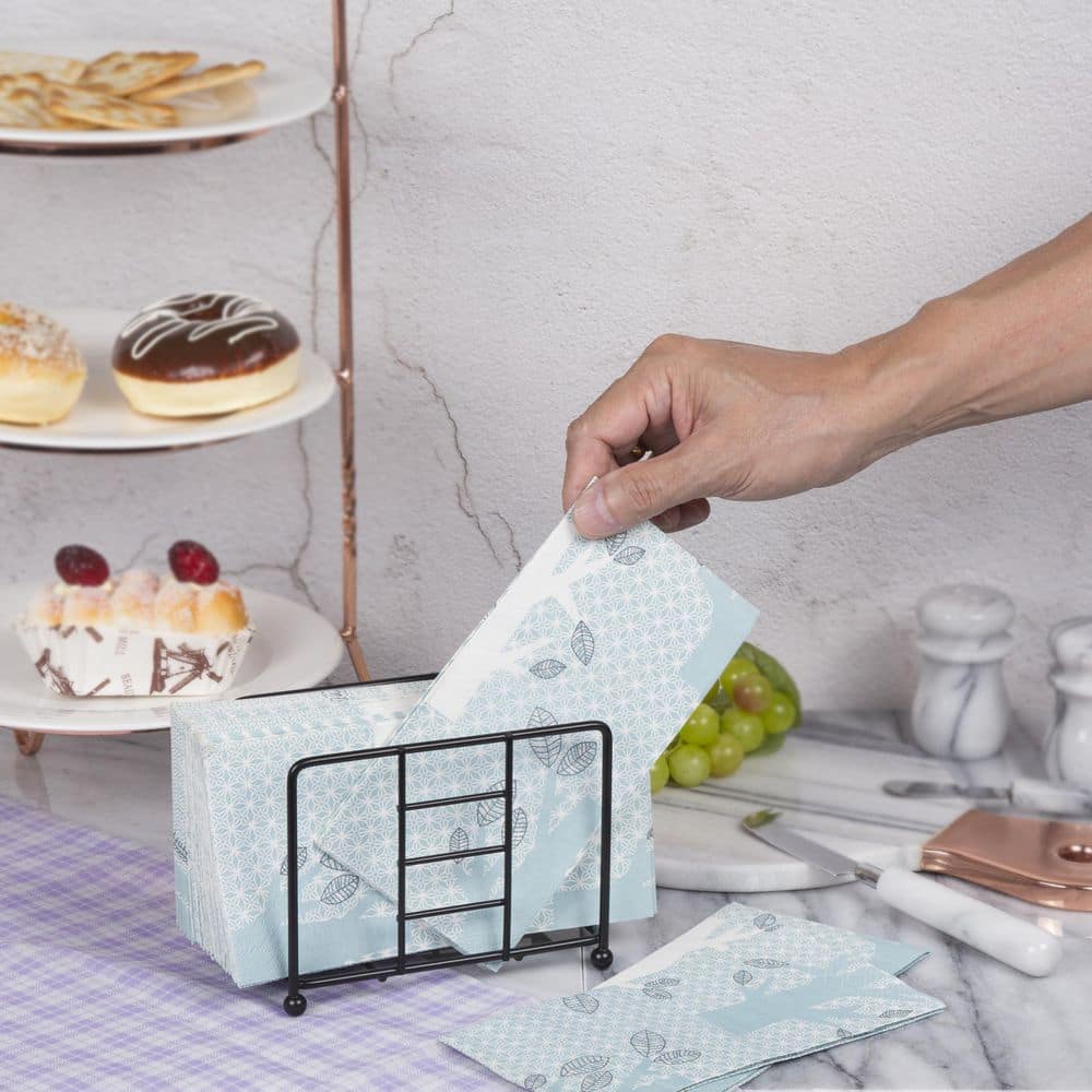 5.5 x 3.3 x 4.2 in. H Black Metal Wire Napkin Holder Kitchen Table Tissue Dispenser - Hercitys