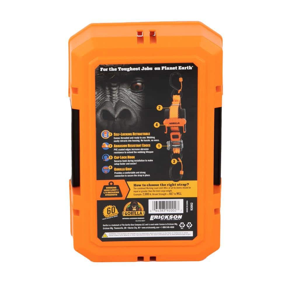 16 ft. x 1 in. Light Duty Tie Down Ratchet Strap (2-Pack) - Hercitys