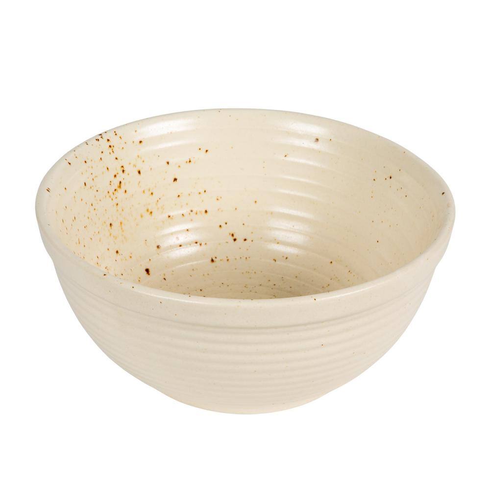 11.5 in. 352 fl.oz White Reactive Glaze Stoneware Serving Bowl - Hercitys