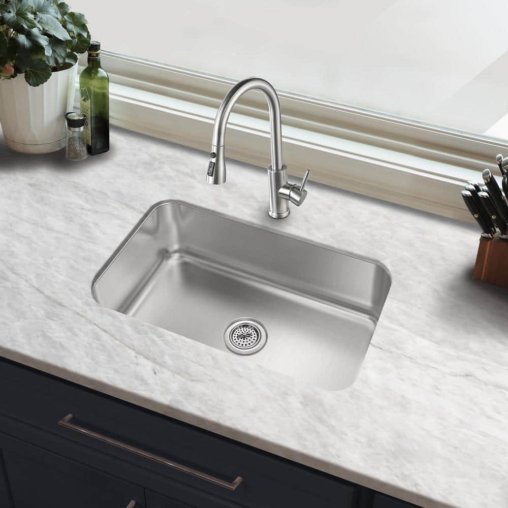 30 in. Undermount Single Bowl 16 Gauge Stainless Steel Kitchen Sink - Hercitys