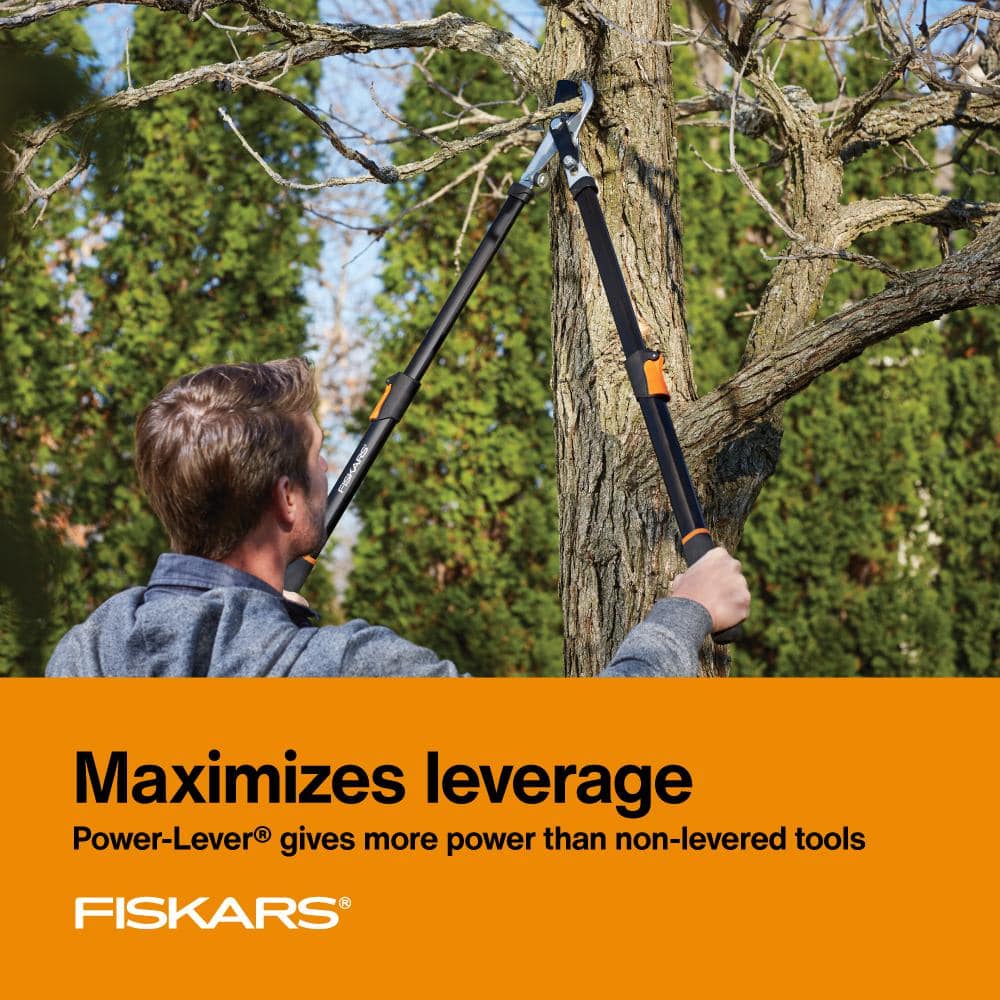 1-3/4 in. Cut Capacity Steel Blade, 25 in. – 37 in. Power-Lever Bypass Lopper with Extendable Handles - Hercitys