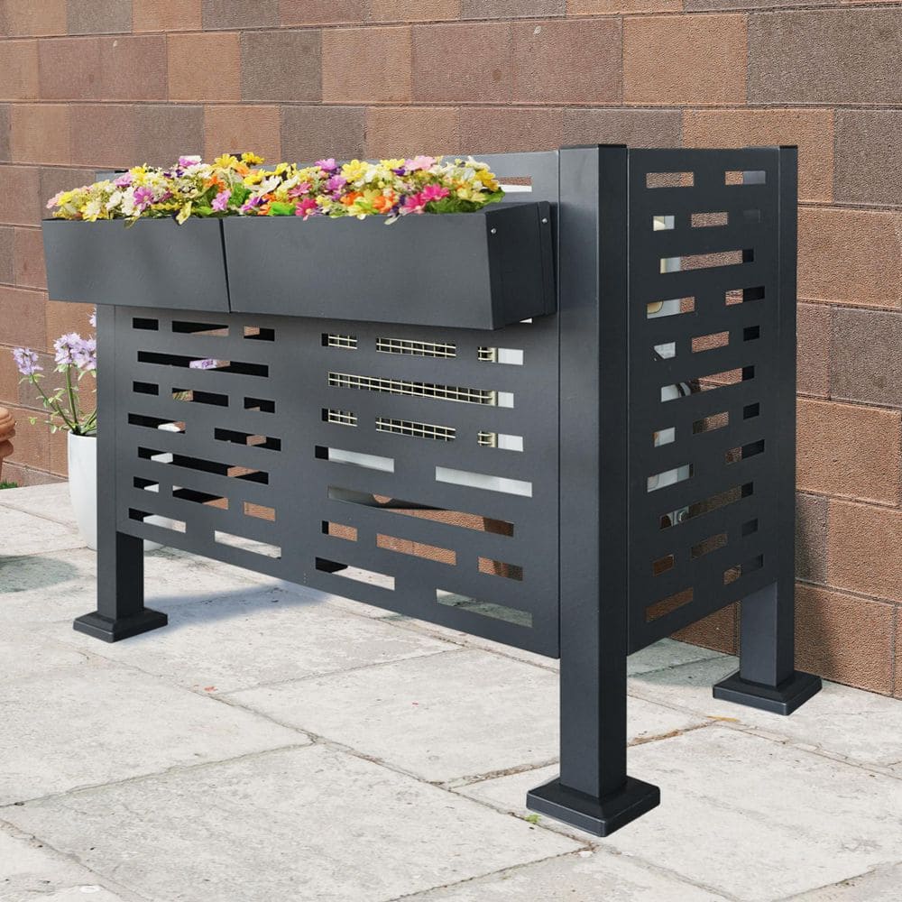 4 ft x 2 ft Galvanized Steel Garden fencing Air Conditioner Fence for Outdoor Units, Privacy Fence Cover - Hercitys