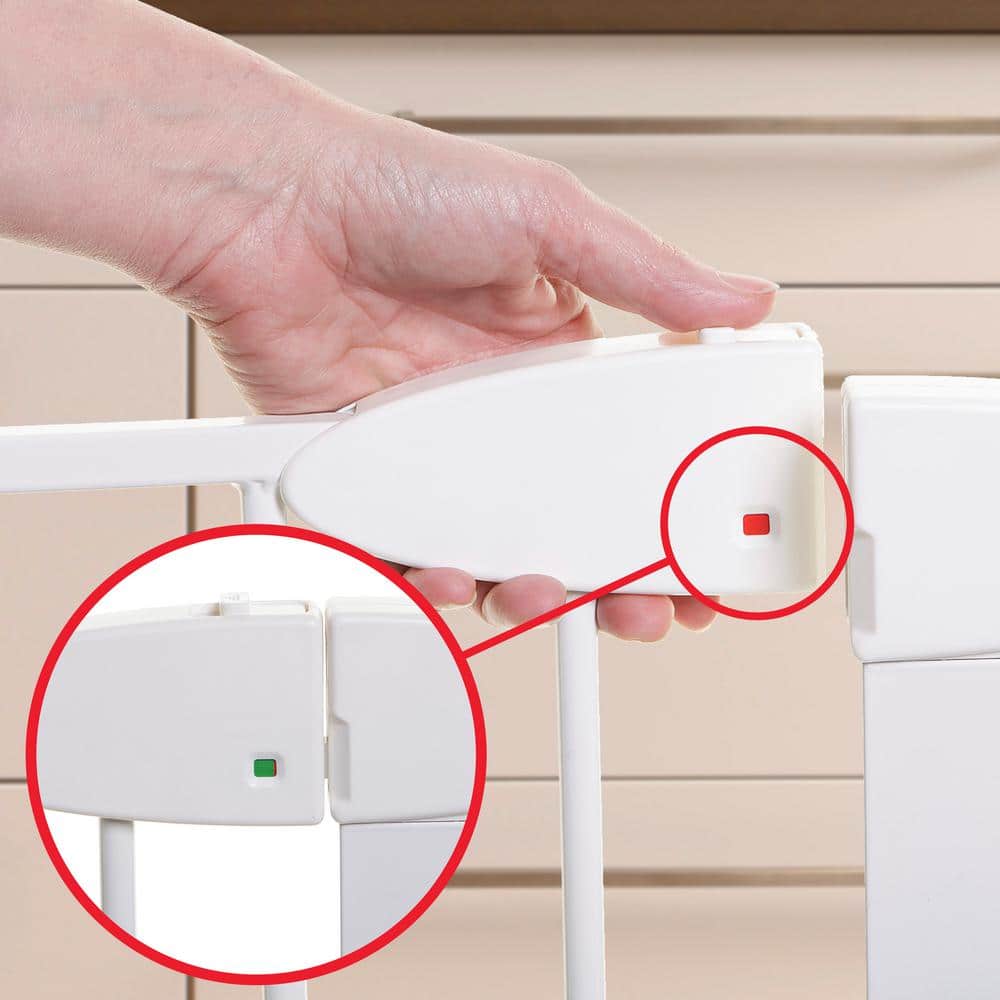 29 in. Tall Metal Boston 24 in. to 26.5 in. Wide Slimline Pressure Mounted Auto-Close Baby Gate - Hercitys